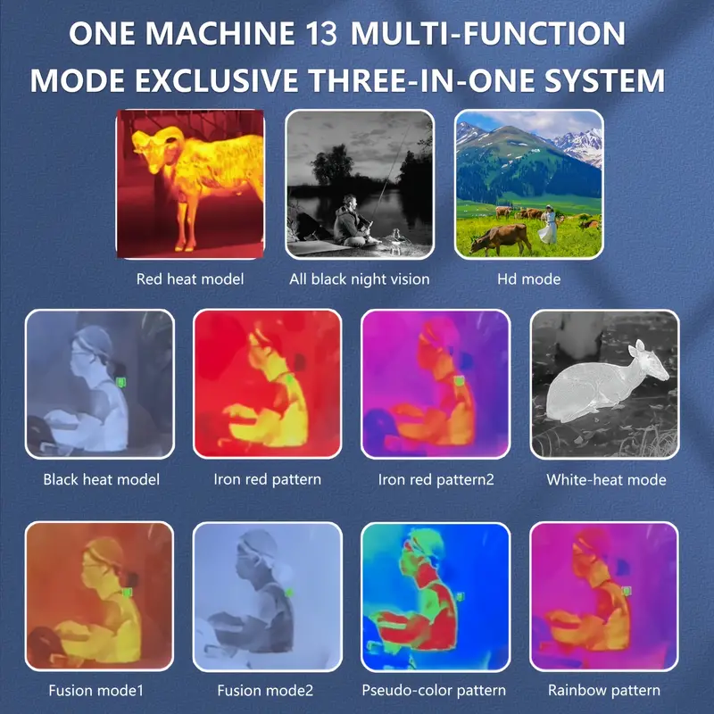 13 mutifunction mode for thermal night vision