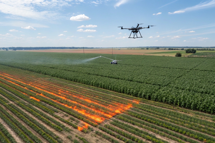 crop inspection with Agriculture thermal drone