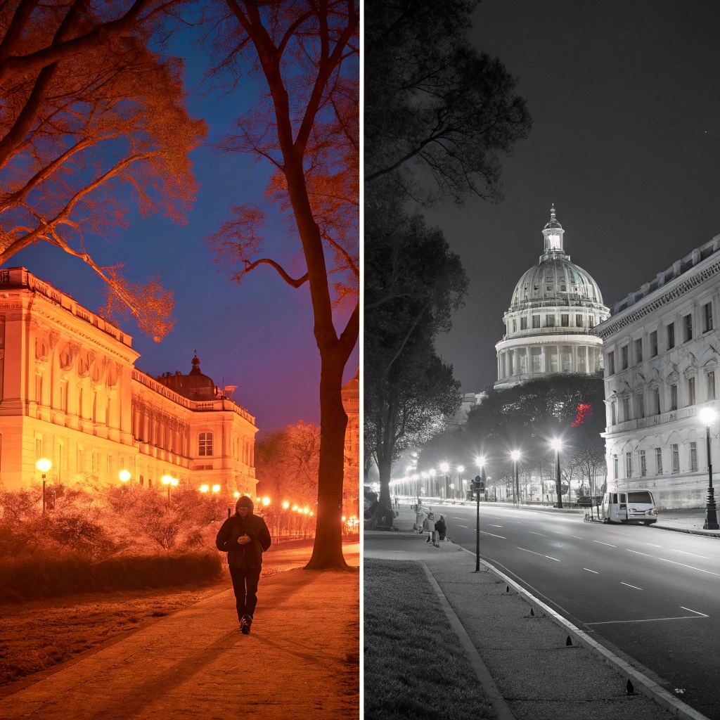 Comparison of thermal imagery and night vision imagery