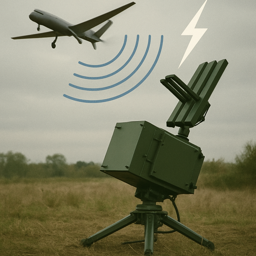 Military drone jammer in action