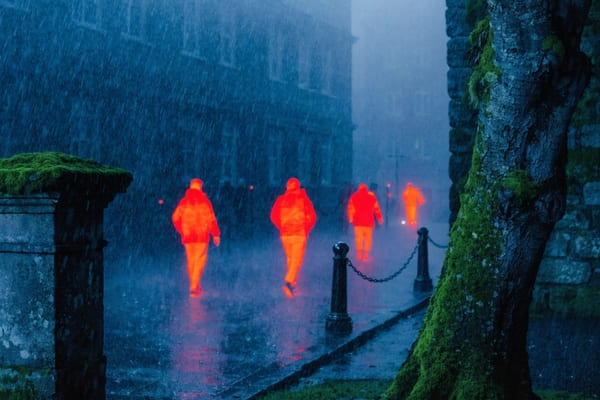 thermal imaging security system monitoring perimeter at night